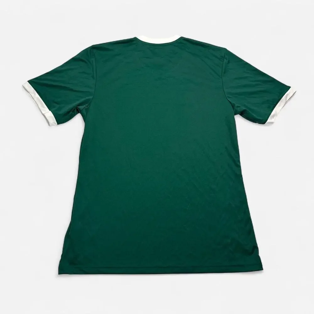 Adidas Climalite Green White 3 Stripe Soccer Jersey V Neck Shirt Men’s Medium